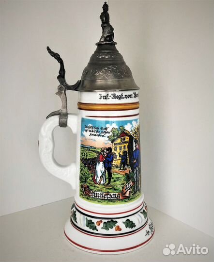 Немецкая пивная кружка резервиста(полковая) 0,6 л