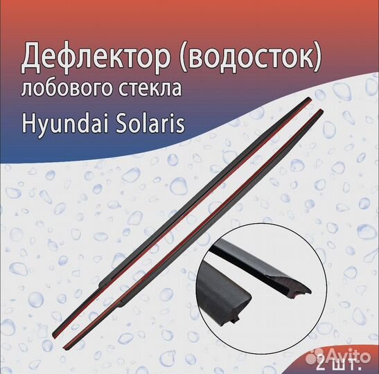 Дефлектор на лобовое стекло Хендай Солярис 2