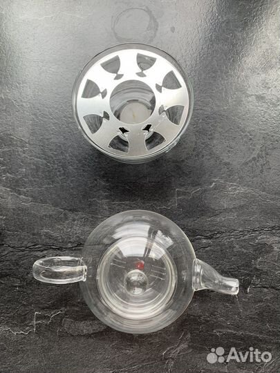 Чайник заварочный стеклянный с подогревом от свечи