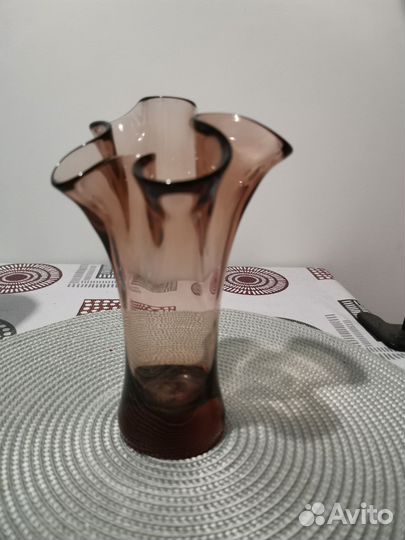 Ваза для цветов цветное стекло СССР