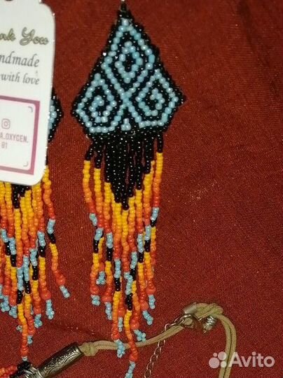 Серьги из бисера ручная работа