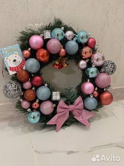 Новогодний венок ручной работы