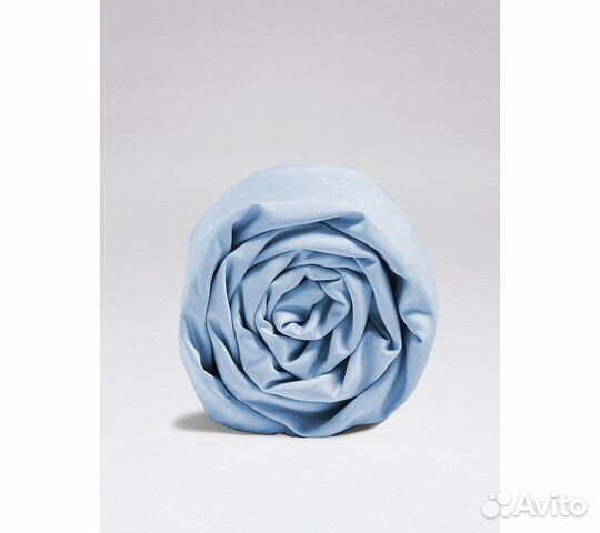 Простынь GoodNight Сатин 180х200х20 Голубой на рез