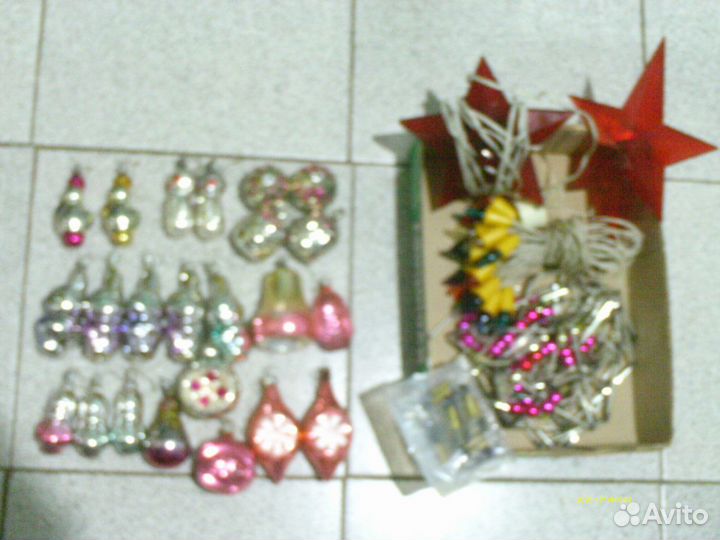 Новогодние ёлочные стекл. украшения СССР 46+50 шт