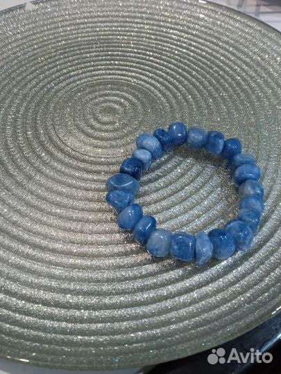 Браслет.Агат голубой.Новый.Растягивается