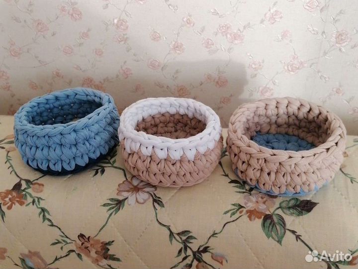 Корзинки из трикотажной пряжи