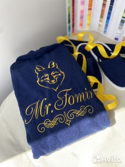 Халат махровый мужской Премиум с вышивкой