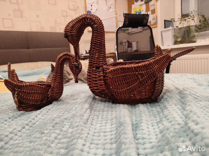 Уточки плетеные из декоративной лозы 2 шт