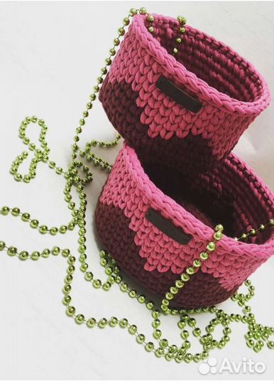 Вязаные корзинки