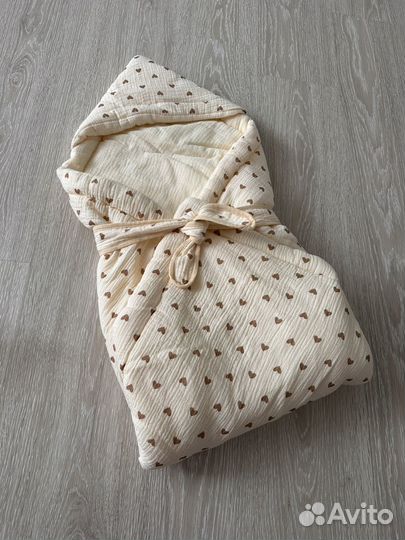 Муслиновый плед-конверт на выписку