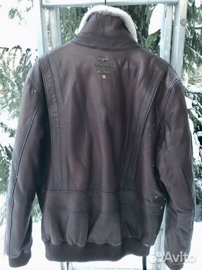 Кожаная куртка мужская утепленная pilot size L