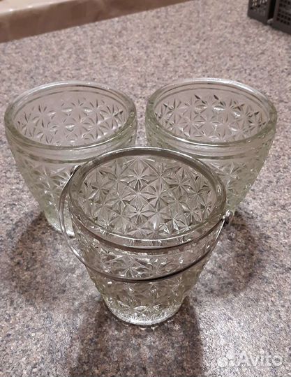 Хрустальная конфетница, сахарница за 3 шт