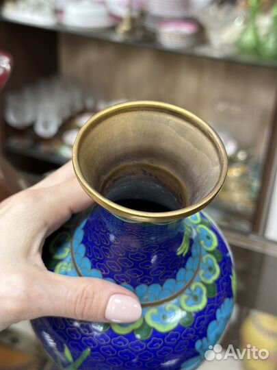 Ваза Клуазоне перегородчатая эмаль 21см