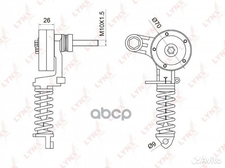 Ролик поликлинового ремня натяжной PT-3034 lynx