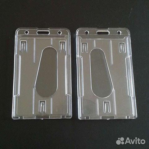 Держатель для бейджа, карт, жесткий пластиковый