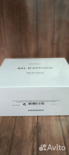 Byredo BAL D'afrique оригинал чесный знак