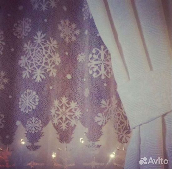 Новая тюль со снежинками доставка