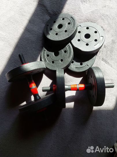 Набор гантелей разборный с грифом как у штанги