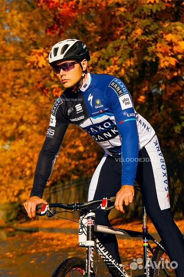 Велорейтузы с лямками демисезон SaxoBank Велоформа