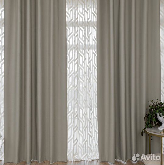 Шторы блэкаут амадео крем новые пошив