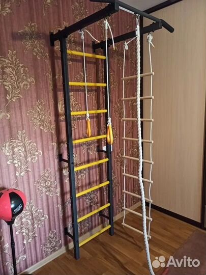 Тренажер Шведская Стенка, Турник, Канат, Кольца