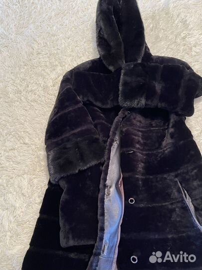 Шуба мутоновая с норкой