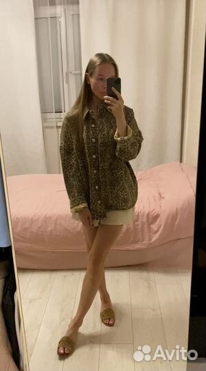 Джинсовка zara леопард
