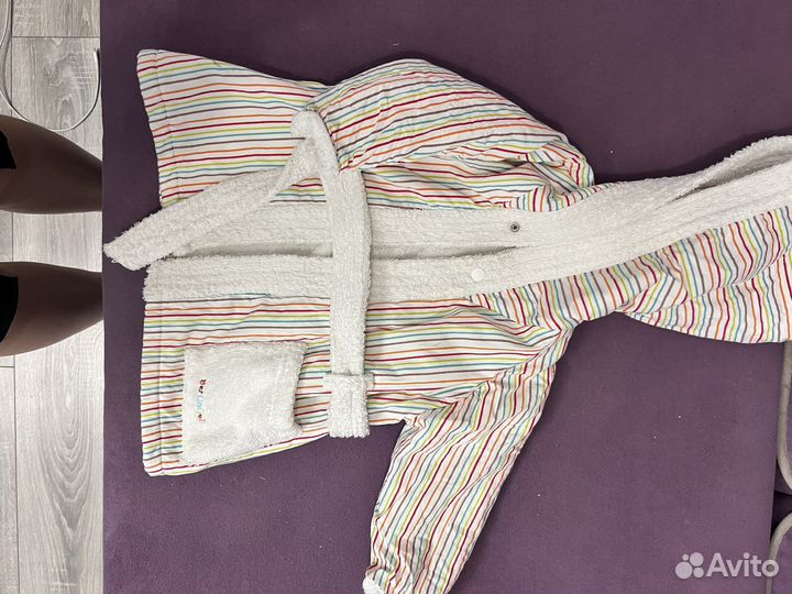 Халат махровый детский хлопок 12 мес