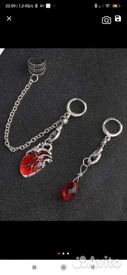 Оберег для медиков серьги и колье гранат