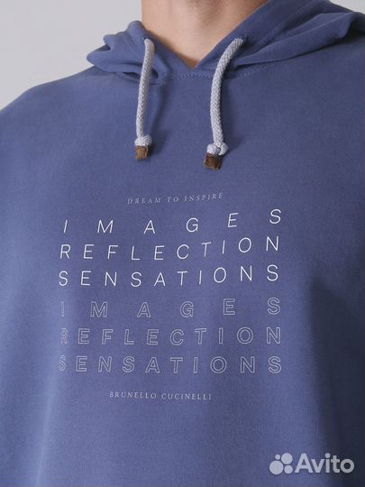 Худи хлопковое с принтом Brunello Cucinelli