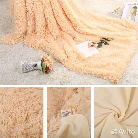 Плед пушистый травка