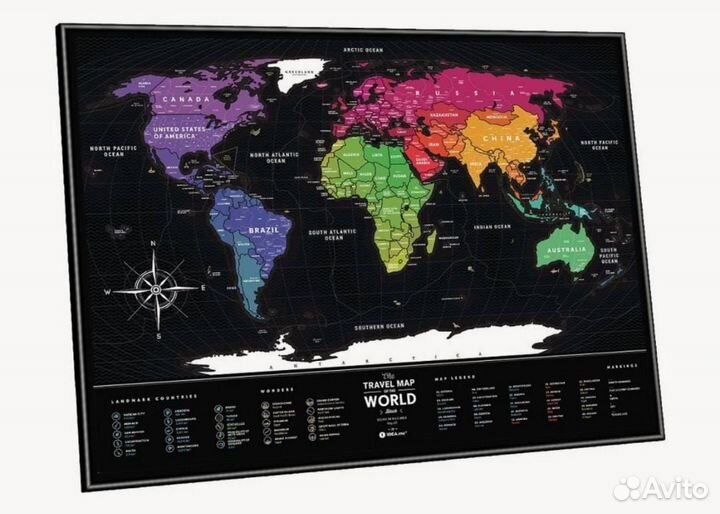 Скретч-карта мира Travel Map «Black World»