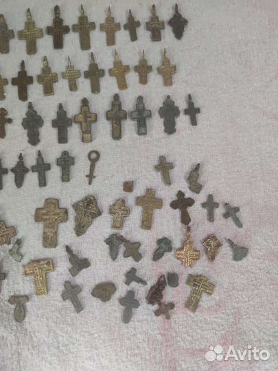 Старинные нательные кресты 54шт