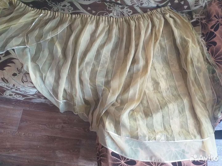 Тюль желтозеленая270выс110см-макс выс,70см-мин