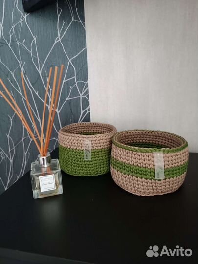 Вязанные корзины