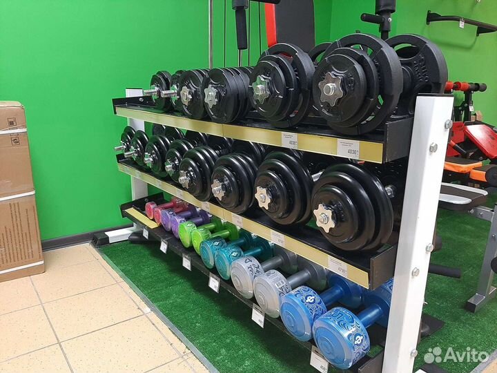 Гантель разборная обрезиненная 14кг