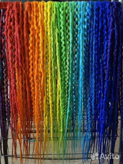 Дреды радужные