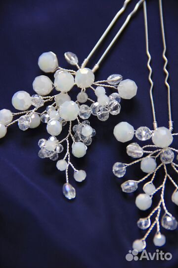 Свадебное украшение для волос шпильки с бусинами