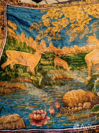 Плюшевый коврик,покрывало ретро винтаж СССР