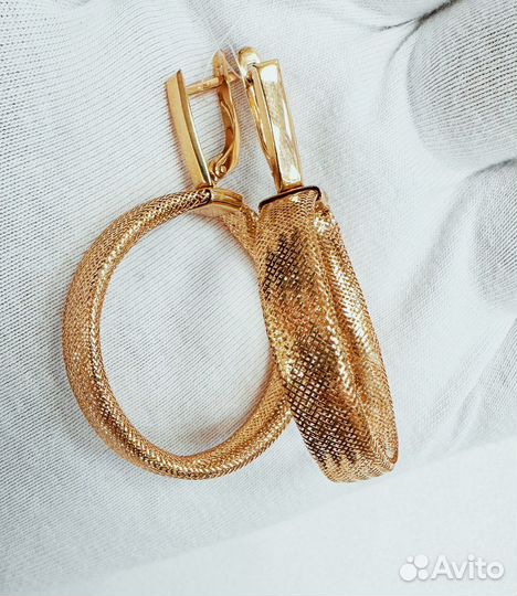 Золотые серьги 585 пробы конго (Новые) 