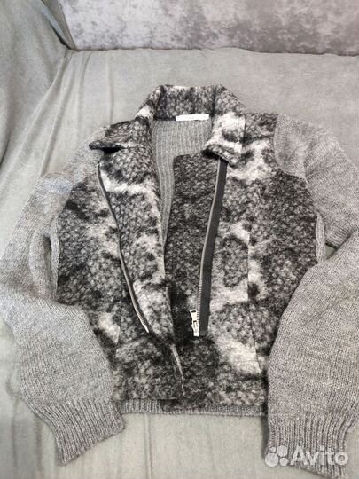 Кофта на молнии Miss Etam серая вязаная L