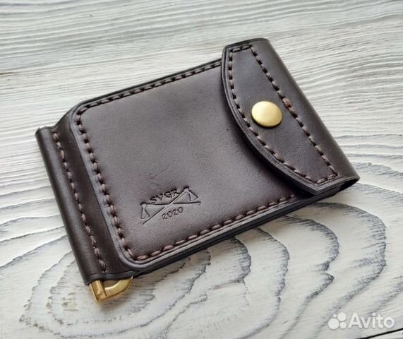 Зажим для денег натуральная кожа