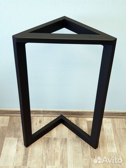 Подстолье опора для стола 1200 350 60 треугольное металлическое барное черное Лофт