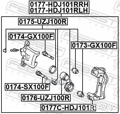 Поршень задн суппорта toyota land cruiser 100 0