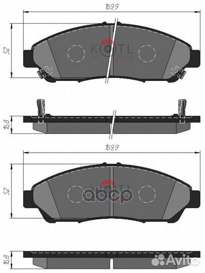 Колодки тормозные дисковые передние к-т honda P