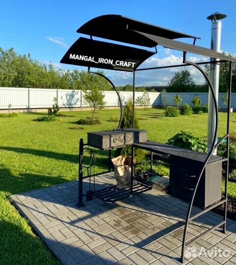 Мангал с печкой под казан