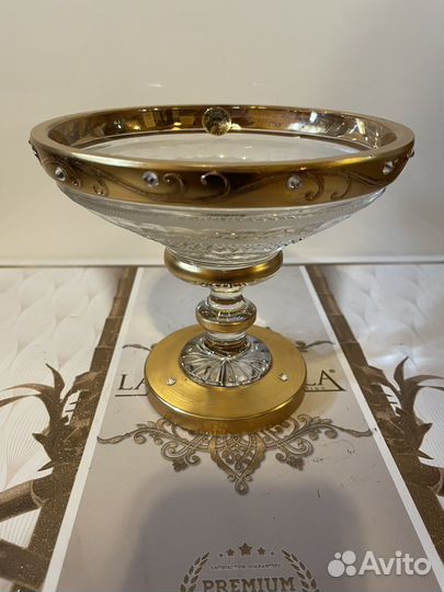 Фруктовница Чехия.Bohemia на ножке хрусталь