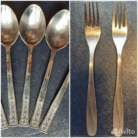 Вилки и новые ложки десертные, нерж. СССР
