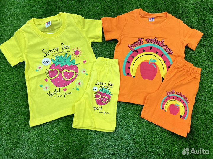 Костюм футболка + шорты 2-5 лет девочка