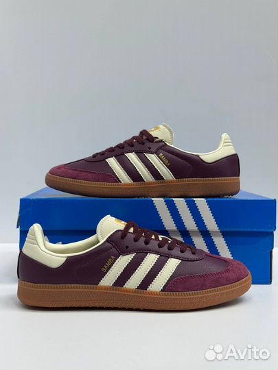 Adidas Samba OG Maroon Gold Metallic